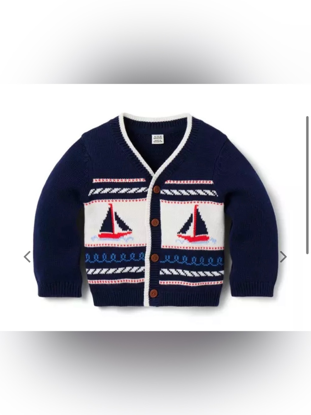 Janie and Jack, Set sail Cardigan, 6-12 months